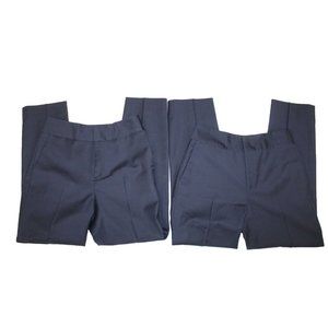 LOT of 2 Suitsupply Navy Blue Wool Blend Flat Front High Rise Cecile Trouser 38